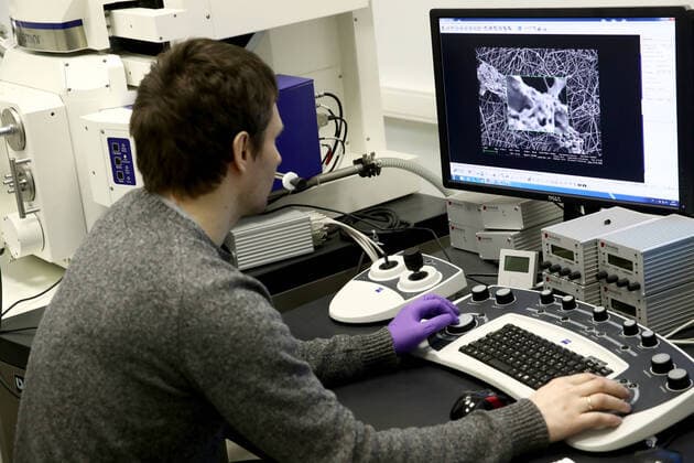 MOSCOW, RUSSIA - MARCH 23, 2020: Detecting COVID-19 coronavirus antibodies using a polymerase chain reaction (PCR) kit for COVID-19 coronavirus testing at the Federal Research and Clinical Center of Physical-Chemical Medicine of the Federal Medical and Biological Agency (FMBA). Sergei Fadeichev TASS  TS0D322A