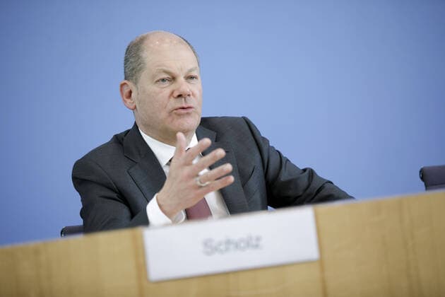 Federal Finance Minister Olaf Scholz, SPD, speaks at the Federal Press Conference on the Supplementary Budget 2020 and the reaction to the Corona Crisis Berlin, 23 03 2020 Berlin Germany Copyright: xThomasxImo photothek.netx