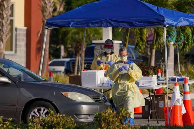 March 23, 2020, Tampa, Florida, USA: Drive-through testing was available at the Quest Diagnostics lab parking lot on Monday, March 23, 2020 in Tampa. Tampa USA - ZUMAs70_ 20200323_zan_s70_003 Copyright: xMarthaxAsencioxRhinex