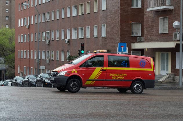 March 23, 2020, Madrid, MADRID, SPAIN: Fireman cars during ninenth day after the Government declared the state of alarm in Spain and recommended people to stay at home to fight coronavirus COVID-19 on March 23, 2020 in Madrid, Spain Madrid SPAIN - ZUMAa181 20200323_zaa_a181_020 Copyright: xJoaquinxCorcherox