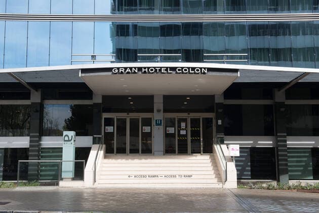 March 23, 2020, Madrid, MADRID, SPAIN: Hotel Colon during ninenth day after the Government declared the state of alarm in Spain and recommended people to stay at home to fight coronavirus COVID-19 on March 23, 2020 in Madrid, Spain Madrid SPAIN - ZUMAa181 20200323_zaa_a181_047 Copyright: xJoaquinxCorcherox