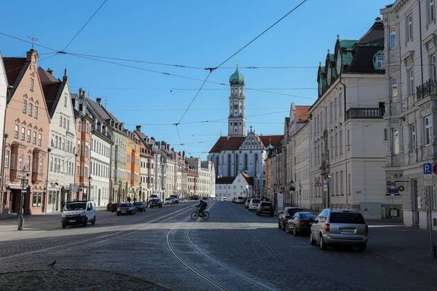 Maximilianstrasse, Corona, Augsburg, exit restriction, 23 03 2020 Augsburg Bavaria Germany Copyright: xkolbert-press ChristianxKolbertx