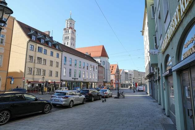 Maximilianstrasse, Corona, Augsburg, exit restriction, 23 03 2020 Augsburg Bavaria Germany Copyright: xkolbert-press ChristianxKolbertx