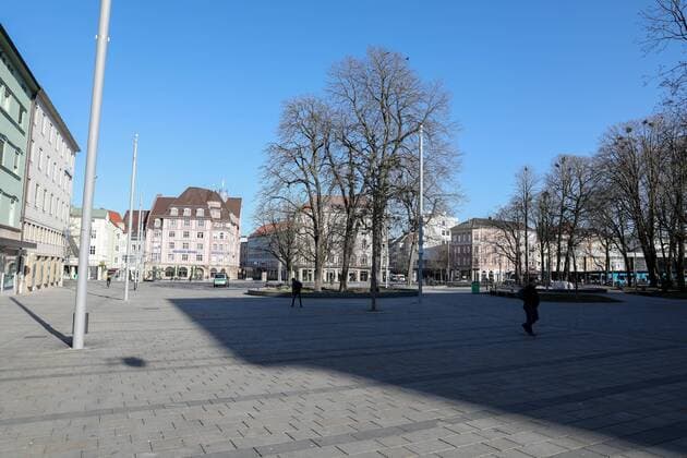 Koenigsplatz, Corona, Augsburg, exit restriction, 23 03 2020 Augsburg Bavaria Germany Copyright: xkolbert-press ChristianxKolbertx