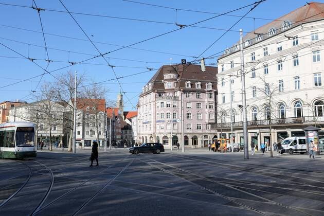 Koenigsplatz, Corona, Augsburg, exit restriction, 23 03 2020 Augsburg Bavaria Germany Copyright: xkolbert-press ChristianxKolbertx