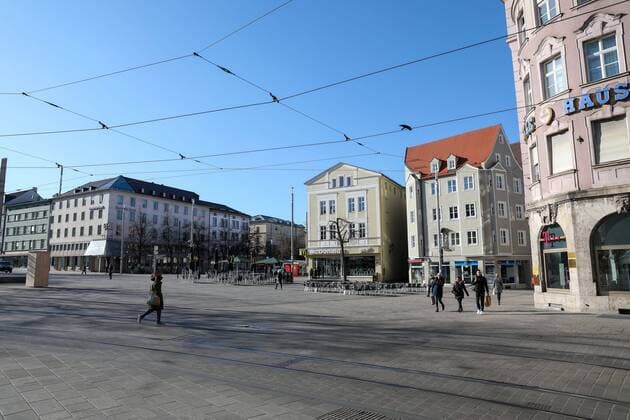 Koenigsplatz, Corona, Augsburg, exit restriction, 23 03 2020 Augsburg Bavaria Germany Copyright: xkolbert-press ChristianxKolbertx