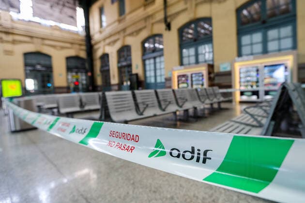 March 23, 2020, Valencia, VALENCIA, SPAIN: Illustration, General views of the North Station, Valencia during the second week after the Government declared the state of alarm in Spain and recommended people to stay at home to fight coronavirus COVID-19 on March 23, 2020 in Valencia, Spain Valencia SPAIN - ZUMAa181 20200323_zaa_a181_092 Copyright: xIvanxTerronx