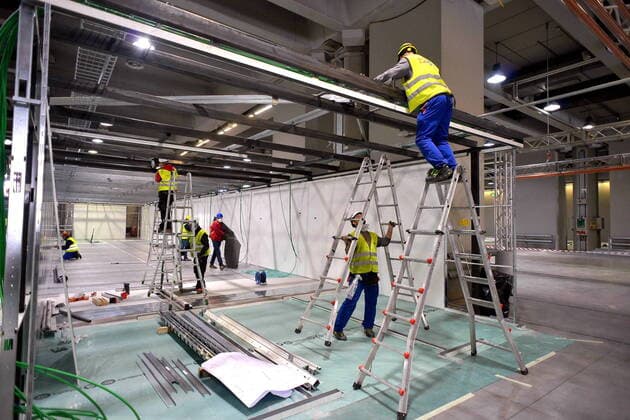 Milan Construction site of the new Coronavirus emergency hospital under construction at the Milan Fair (Maurizio Maule Fotogramma, Milan - 2020-03-23) p.s. la foto e utilizzabile nel rispetto del contesto in cui e stata scattata, e senza intento diffamatorio del decoro delle persone rappresentate  Copyright: xMaurizioxMaulex xFOTOGRAMMAx
