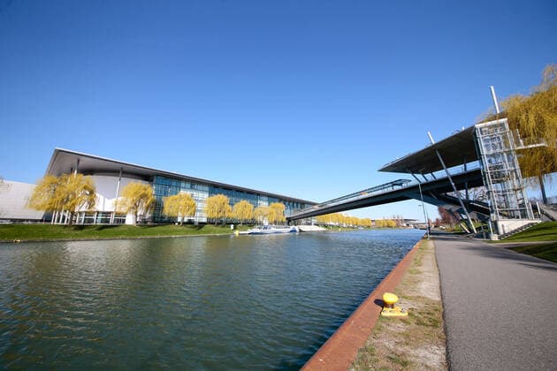 23 03 2020, xtgx, Effects of the Corona Virus in Wolfsburg, View of the Autostadt, VW, Volkswagen Wolfsburg