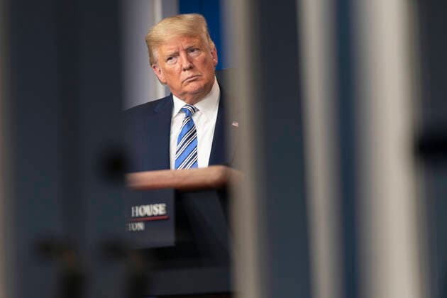 United States President Donald J. Trump makes remarks as he participates in a news briefing by members of the Coronavirus Task Force in the Brady Press Briefing Room at the White House in Washington, DC on Monday, March 23, 2020. Copyright: xChrisxKleponisx