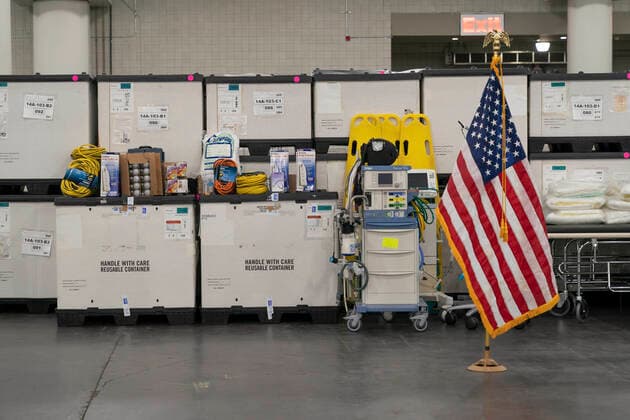 March 23, 2020, New York, United States: Medical equipment are seen inside the Jacob Javits Center at the Jacob K. Javits Convention Center in New York City. .The Javits Convention Center is being turned into a hospital to help fight coronavirus cases as part of New York state request for assistance to the federal government for four field hospital sites and aid from the U.S. Army Corps of Engineers. New York has been one of the hardest hit states in the nation with over 10,000 cases of COVID-19. New York United States - ZUMAs197 20200323_zaa_s197_102 Copyright: xRonxAdarx