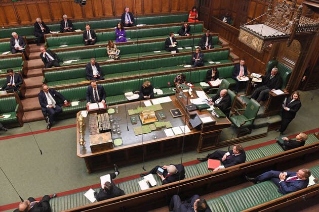 (200324) -- LONDON, March 24, 2020 (Xinhua) -- Matt Hancock, Britain s Secretary of State for Health and Social Care, speaks at the House of Commons in London, Britain on March 23, 2020. A new emergency bill to give the British government great powers to fight Coronavirus was approved by lawmakers Monday night. (Jessica Taylor UK Parliament Handout via Xinhua) HOC MANDATORY CREDIT: UK Parliament Jessica Taylor BRITAIN-LONDON-CORONAVIRUS BILL-APPROVAL 