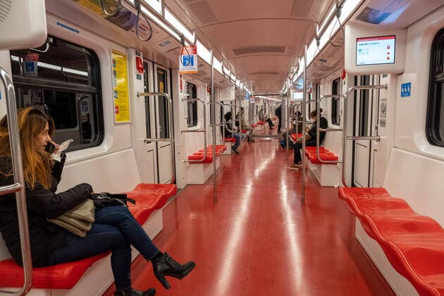 Milan, Coronavirus Covid 19 emergency, subway deserted at rush hour following the new regional provisions that tighten quarantine measures. (Massimo Alberico Fotogramma, Milan - 2020-03-24) p.s. la foto e utilizzabile nel rispetto del contesto in cui e stata scattata, e senza intento diffamatorio del decoro delle persone rappresentate  Copyright: xMassimoxAlbericox xFOTOGRAMMAx