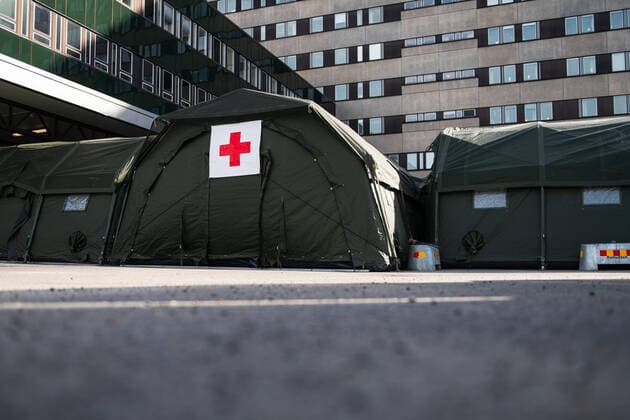 200324 A field hospital will be built at the Eastern Hospital on March 24, 2020 in Gothenburg,  Copyright: MATHIASxBERGELD 47092228st
