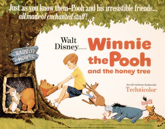 WINNIE THE POOH AND THE HONEY TREE, US poster, from left: Rabbit, Winnie the Pooh, Christopher Robin, Roo, Kanga, Eeyore, 1966 Courtesy Everett Collection !ACHTUNG AUFNAHMEDATUM GESCHÃ„TZT! PUBLICATIONXNOTxINxCANxCHNxFRAxITAxJPNxNORxPOLxRUSxESPxUKxUSA Copyright: xCourtesyxEverettxCollectionx MSDWITH EC038