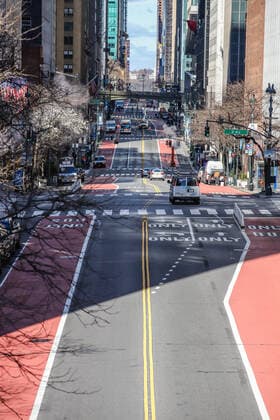 March 24, 2020, New York, NEW YORK, EUA: Empty streets in Manhattan during the COVID-19 Coronavirus Pandemic in New York in the United States. New York EUA - ZUMAc233 47093597st Copyright: xVanessaxCarvalhox