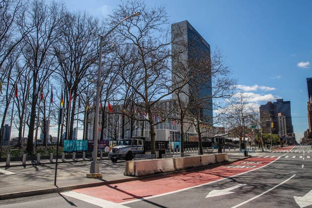 March 24, 2020, New York, NEW YORK, EUA: Headquarters of the United Nations (UN) during the Pandemic Coronavirus COVID-19 in New York in the United States. New York EUA - ZUMAc233 47093612st Copyright: xVanessaxCarvalhox