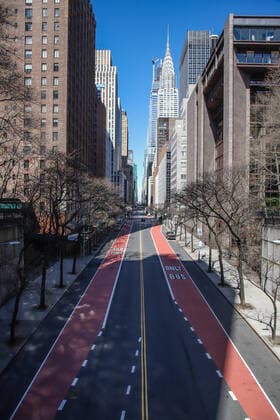 March 24, 2020, New York, NEW YORK, EUA: Empty streets in Manhattan during the COVID-19 Coronavirus Pandemic in New York in the United States. New York EUA - ZUMAc233 47093614st Copyright: xVanessaxCarvalhox