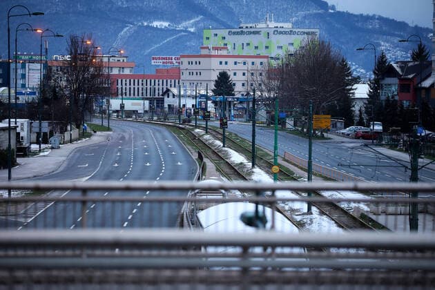 PXL_Sarajevo Empty Streets 24.03.2020., Sarajevo, Bosnia and Herzegovina - Empty streets of Sarajevo during COVID-19 crisis ArminxDurgut PIXSELL