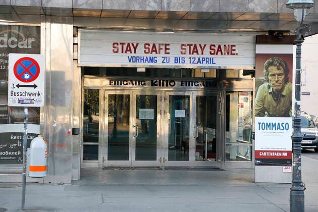 Coronavirus Sars CoV 2 COVID 19 cinemas closed Vienna, Ring, Gartenbaukino, 24 02 2020 Stay Safe Stay Sane Vienna Austria AVN101002381005