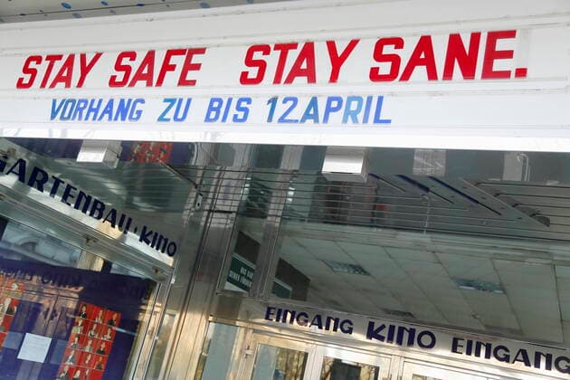 Coronavirus Sars CoV 2 COVID 19 cinemas closed Vienna, Ring, Gartenbaukino, 24 02 2020 Stay Safe Stay Sane Vienna Austria AVN101002381022