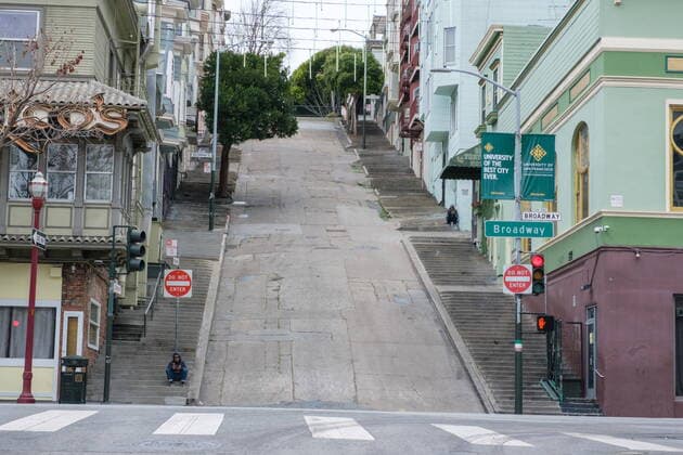 March 24, 2020, San Francisco, California, USA: San Francisco™s North Beach neighborhood nearly vacant due to shelter in place order. San Francisco USA  - ZUMA™s 20200324_mda_s265_172 Copyright: xWilliamxJxSimpsonx