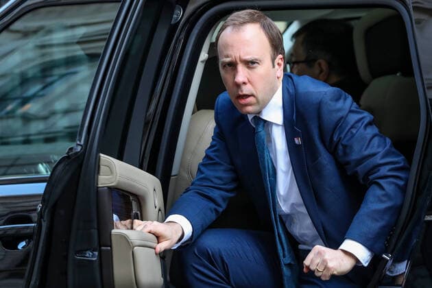 Health Secretary Matt Hancock arriving in Downing Street, London on Tuesday, March 24, 2020 - for a Cabinet meeting, the day after Prime Minister Boris Johnson put the UK in lockdown to help curb the spread of the coronavirus. (Photo Vudi Xhymshiti)  iMagoVX