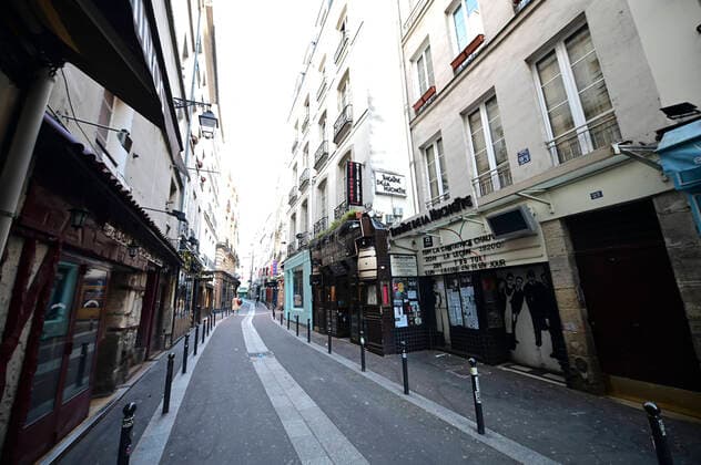 Quartier de la Huchette desert et ses boutiques fermees NEWS : COVID 19 a Paris - 24 03 2020 JBAutissier Panoramic 