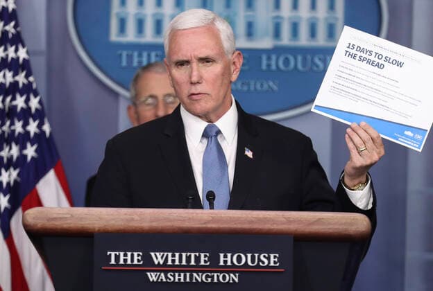 March 25, 2020, Washington, District of Columbia, USA: United States Vice President Mike Pence speaks during a press conference with members of the coronavirus task force in the Brady Press Briefing Room of the White House on March 24, 2020 in Washington, DC Washington USA - ZUMAs152 20200325_zaa_s152_021 Copyright: xOliverxContrerasx