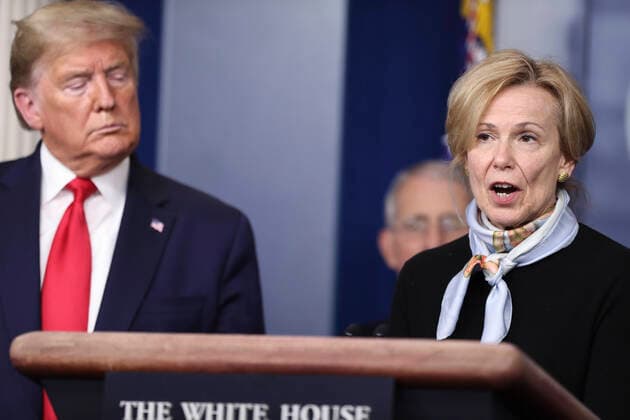 March 25, 2020, Washington, District of Columbia, USA: United States President Donald J. Trump listens as Dr. Deborah L. Birx, White House Coronavirus Response Coordinator speaks during a press conference with members of the coronavirus task force in the Brady Press Briefing Room of the White House on March 24, 2020 in Washington, DC Washington USA - ZUMAs152 20200325_zaa_s152_035 Copyright: xOliverxContrerasx