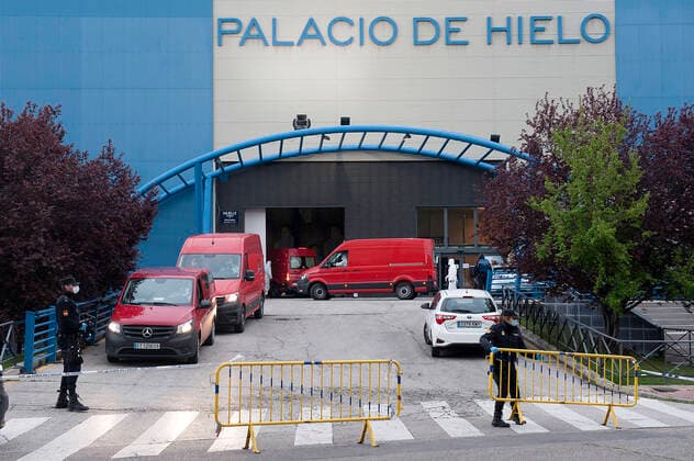 The Ice Palace in Madrid turned into an emergency morgue during the health crisis due to the Covid-19 virus pandemic - Coronaviruss. March 24,2020. (2020032415)