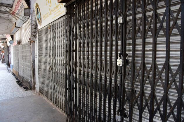 March 25, 2020, Prayagraj, Uttar Pradesh, India: Prayagraj: A view of closed market during lockdown in wake of Corona virus pandemic in Prayagraj on Wednesday, March 25, 2020. Prayagraj India - ZUMAv115 20200325_zap_v115_021 Copyright: xPrabhatxKumarxVermax