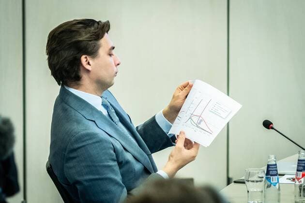 DEN HAAG, 23-03-2020, Coronavirus update for members of Dutch Parliament by RIVM and NIVC. Forum voor Democratie Member of parliament Thierry Baudet. Coronavirus update for members of Dutch Parliament  x7606276x Copyright: