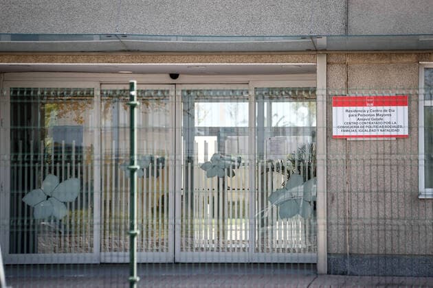 March 25, 2020, Getafe, MADRID, SPAIN: Illustration, general view of the Amavir Elderly residence in Getafe, Madrid, during the second week after the Government declared the state of alarm in Spain and recommended people to stay at home to fight coronavirus COVID-19 on March 25, 2020 in Getafe, Madrid, Spain Getafe SPAIN - ZUMAa181 20200325_zaa_a181_004 Copyright: xOscarxJ.xBarrosox