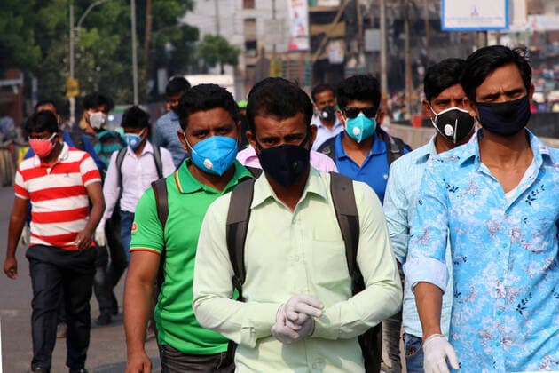 March 26, 2020, Dhaka, Bangladesh: People wear face masks as a precaution against the spread of Coronavirus in Dhaka..Death toll raised to 5 and 39 people were reported infected by COVID-19 in Bangladesh. Dhaka Bangladesh - ZUMAs197 20200326_zaa_s197_011 Copyright: xSultanxMahmudxMukutx