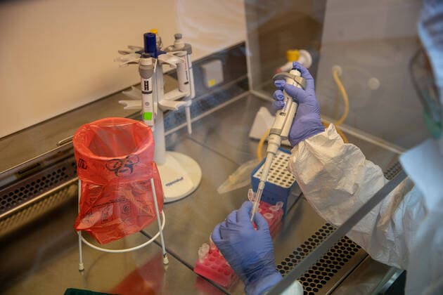 The laboratry of the Institute of Bioorganic Chemistry, Polish Academy of Sciences where the tests for the coronavirus are verified The laboratry of the Institute of Bioorganic Chemistry, Polish Academy of Sciences where the tests for the coronavirus are verified on March 25, 2020 in Poznan, Poland EN_01421754_0003 