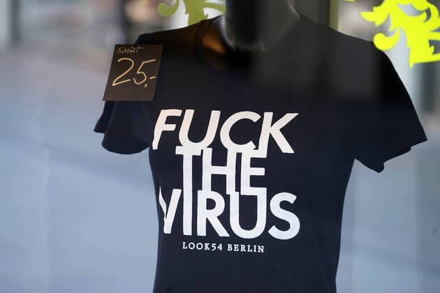 25 03 2020,Berlin,Germany,GER,the city in times of the Corona Pandemic, Fuck the Virus, seen at Kurfürstendamm