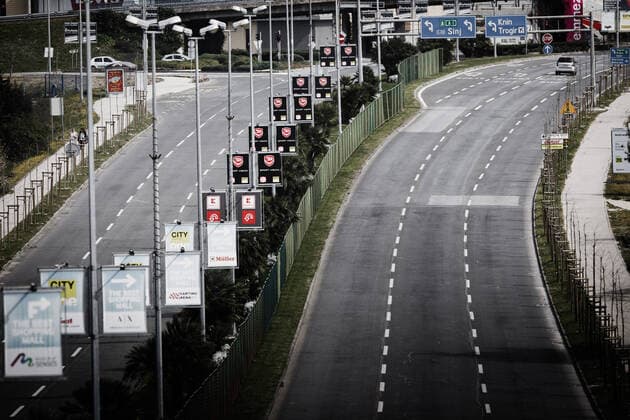 PXL_Empty thoroughfares in Split, Croatia 25.03.2020., Split, Croatia - All major roads in the city of Split, are almost empty because of various restrictions on movement due to the pandemic coronavirus. MilanxSabic PIXSELL