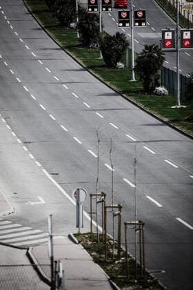 PXL_Empty thoroughfares in Split, Croatia 25.03.2020., Split, Croatia - All major roads in the city of Split, are almost empty because of various restrictions on movement due to the pandemic coronavirus. MilanxSabic PIXSELL