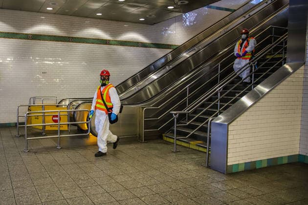 March 25, 2020, New York, NEW YORK, EUA: Times Square subway in Manhattan are seen empty during the Coronavirus COVID19 pandemic in New York in the United States. New York EUA - ZUMAc233 47096348st Copyright: xVanessaxCarvalhox