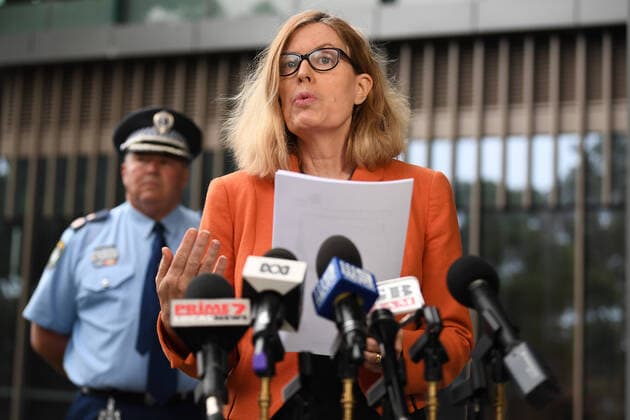 GLADYS BEREJIKLIAN PRESSER, NSW Chief Health Officer Dr Kerry Chant delivers a health update on COVID-19 in Sydney, Thursday, March 26, 2020. New South Wales may break from the Federal Government and implement even tighter lockdown laws as they desperately try to slow the spread of the coronavirus. ( NO ARCHIVING, EDITORIAL USE ONLY, NO USE IN BOOKS WITHOUT CONSENT SYDNEY NSW AUSTRALIA  Copyright: xDEANxLEWINSx 20200326001459840181