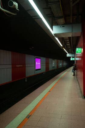 Public transport VVS SSB Stadtbahnhof Hauptbahnhof on Wednesday morning The platforms are mostly empty and people keep to the distance rule Stuttgart Mitte Baden Württemberg Germany Copyright: xLeif-HendrikxPiechowskix