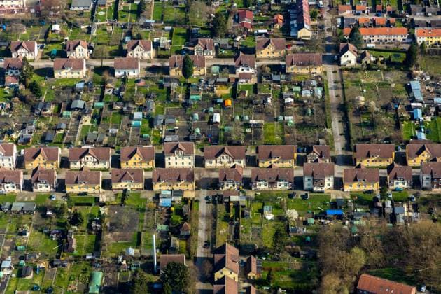 Luftbild, Arbeitersiedlung, Zechensiedlung zwischen Kamener Straße und Wielandstraße, Wiescherhöfen, Hamm, Ruhrgebiet, Nordrhein-Westfalen, Deutschland !ACHTUNGxMINDESTHONORARx60xEURO! *** Aerial photograph, workers housing estate, coal mine housing estate between Kamener Straße and Wielandstraße, Wiescherhöfen, Hamm, Ruhr area, North Rhine-Westphalia, Germany ATTENTIONxMINDESTHONORARx60xEURO