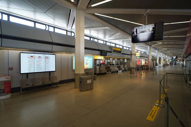 26 03 2020,Berlin,Germany,GER,the city in times of the Corona Pandemic, Tegel TXL Airport, flight operations have almost come to a complete standstill