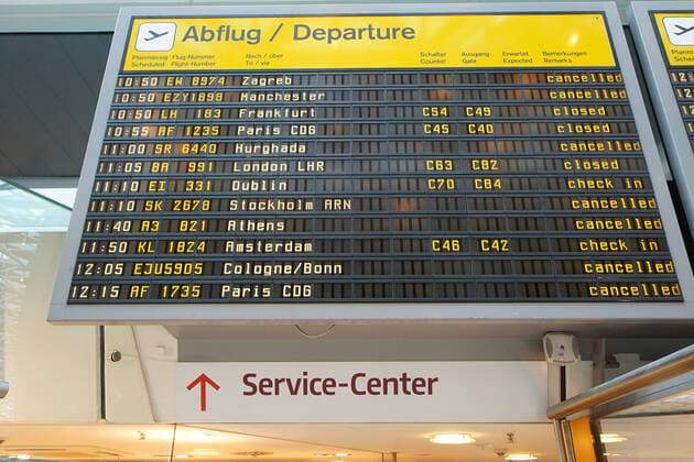 26 03 2020,Berlin,Germany,GER,the city in times of the corona pandemic, Tegel TXL airport, flight operations have come to a virtual standstill Departures