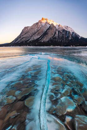Ice formation at Lake Abraham, Kootenay Plains, Alberta, Canadian Rockies, Canada, North America Copyright: EdxRhodes 1306-616