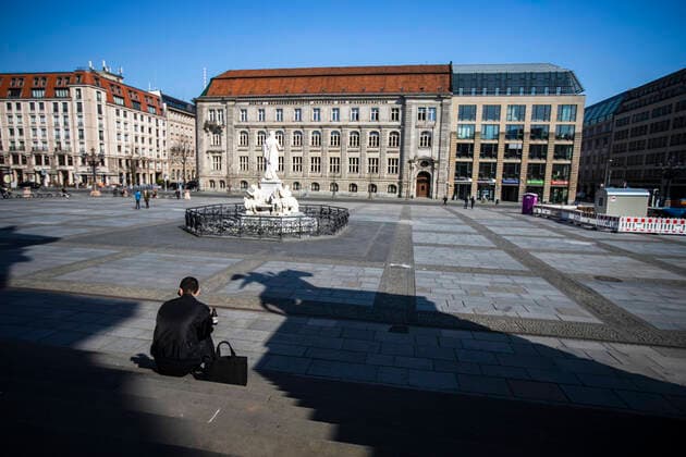 A man enjoys a beer at the meetings of the Konzerthaus in Berlin on 26 March 2020 To slow down the spread of the coronavirus SARS CoV 2, the federal and state governments decided to impose further restrictions after