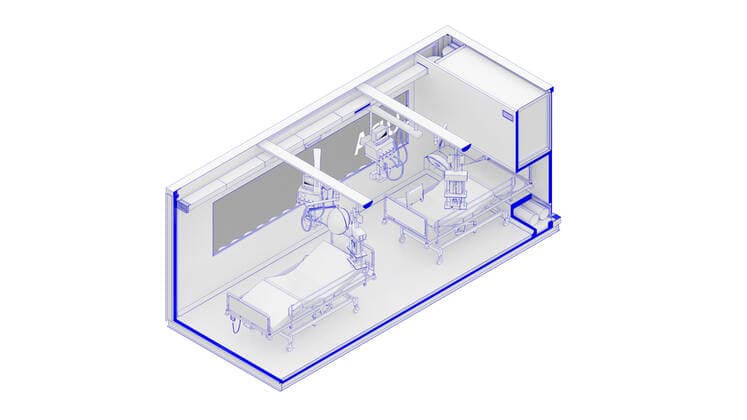 Italian architects have designed an intensive-care pod within a shipping container that could be added to hospitals fighting the coronavirus pandemic. Named Connected Units for Respiratory Ailments or CURA, which is the latin word for cure the intensive care unit (ICU) pods have been designed to increase the country s intensive care capacity. The aim is that they can be quickly deployed in cities around the world, promptly responding to the shortage of ICU space in hospitals and the spread of the disease, explained the CURA team. The first prototype unit is being built at a hospital in Milan, which is one of the cities in Italy with the most cases of coronavirus Covid-19. The units have been designed by Italian architecture studio Carlo Ratti Associati and architect Italo Rota as part of a development team including engineer Copyright: xx 40410067 EDITORIAL USE ONLY. NOT FOR USE BY NEWSPAPERS BASED IN THE UK.