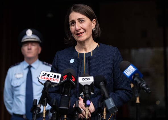 GLADYS BEREJIKLIAN CORONAVIRUS PRESSER, NSW Premier Gladys Berejiklian speaks to the media during a press conference in Sydney, Friday, March 27, 2020. ( NO ARCHIVING, EDITORIAL USE ONLY, NO USE IN BOOKS WITHOUT CONSENT SYDNEY NSW AUSTRALIA  Copyright: xJAMESxGOURLEYx 20200327001460360881