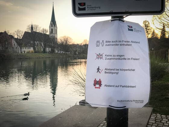 Rottenburg Theme picture, symbol picture, corona, coronavirus, COVID 19, Rottenburg, district Tübingen, 26 03 2020 Posting city Rottenburg, distance, , theme picture, symbol picture, corona, coronavirus, COVID 19, Rottenburg, district Tübingen, 26 03 2020, Copyright: xFrankx Eibner-Pressefotox EP_wfk